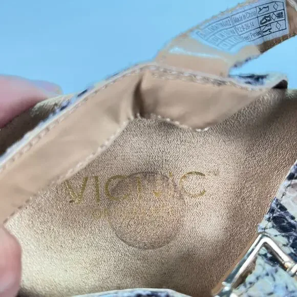 Vionic Glenda Brown Wedge Sandals Natural Snake Print Leather Womens Size 11 - Picture 9 of 10